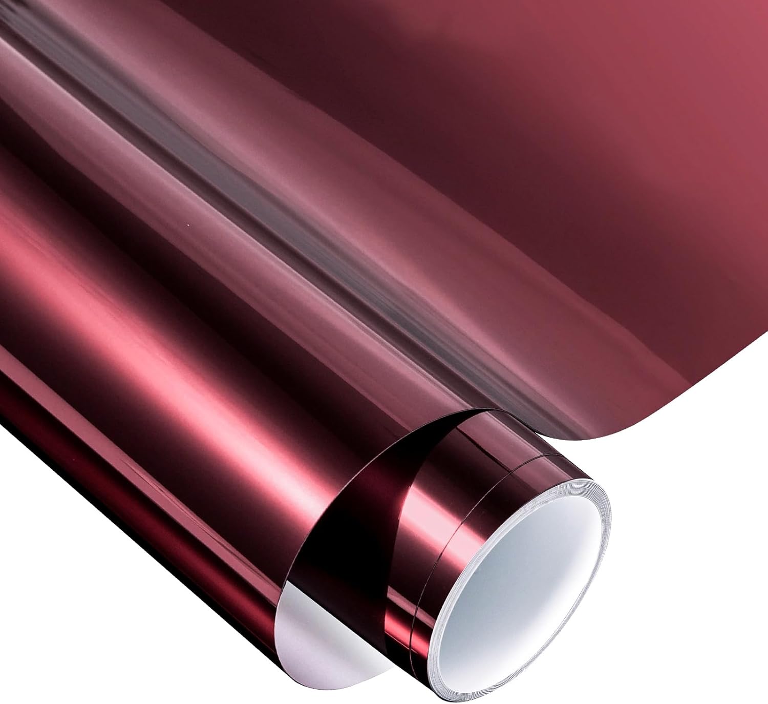 VINYL FROG Maroon Chrome Vinyl - 12"x60" Glossy Mirror Adhesive - Permanent Vinyl Roll - Metallic Maroon - Works with Cameo & Other Cutters