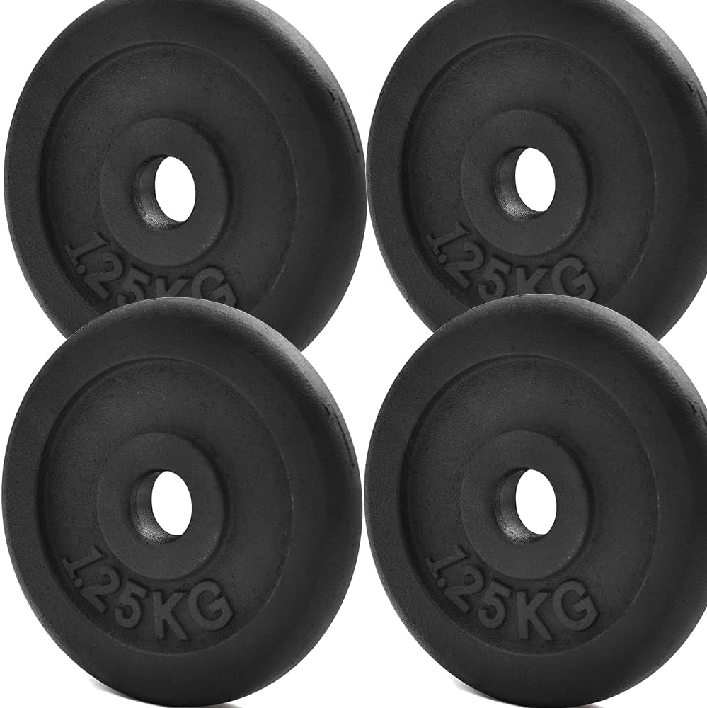 KK Cast iron Weight Plate Set For 1 Inch Barbell Bar Cast iron Weight Disc Pair. 2 x 2.5kg, 5kg or 10kg Barbell Weight Plates. Dumbbell Plates for Home or Gym Training or Weightlifting.