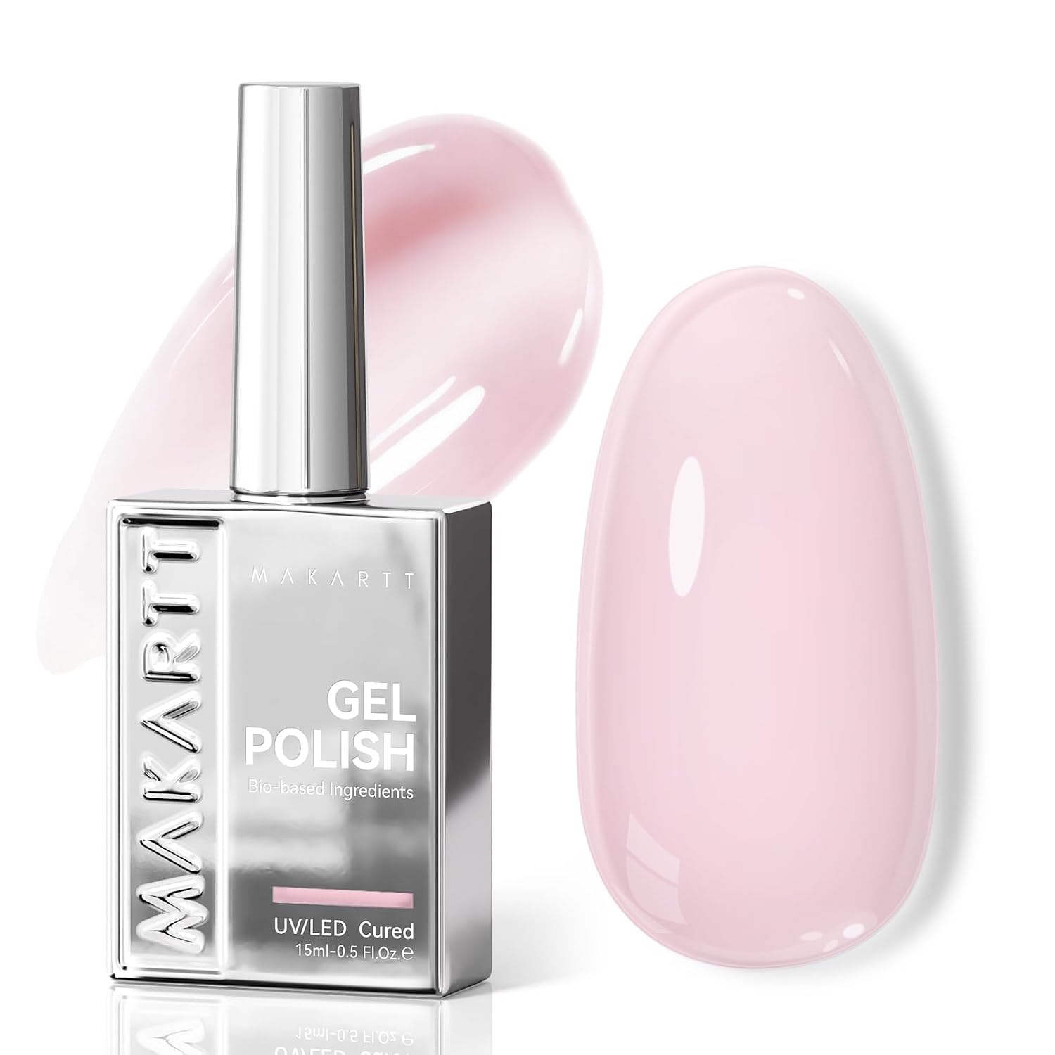 Makartt Milky Pink Gel Nail Polish: 15ML Hema-Free, Jelly Baby Pink