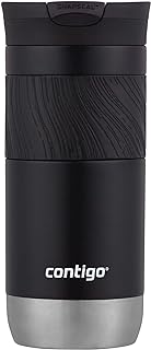 Contigo Byron Vacuum-Insulated Stainless Steel Travel Mug with Leak-Proof Lid, Reusable Coffee Mug or Water Bottle, BPA-Free, 16oz, Licorice, Keeps Beverages Hot for 6 Hours or Cold for 12 Hours
