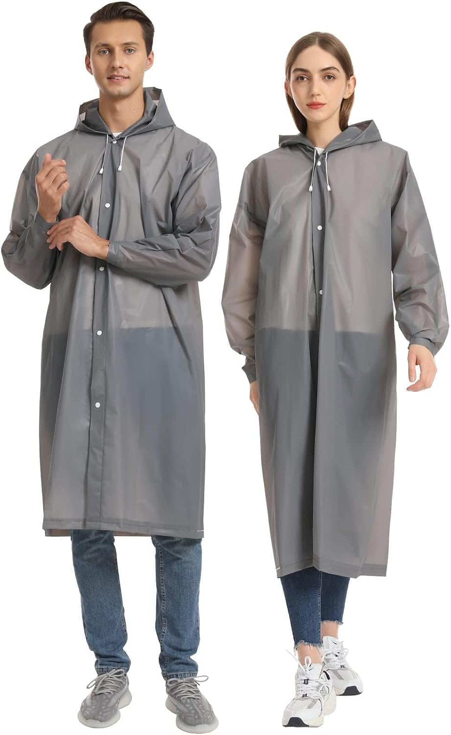Opret Portable EVA Rain Ponchos with Hoods 2 Pack for Adults