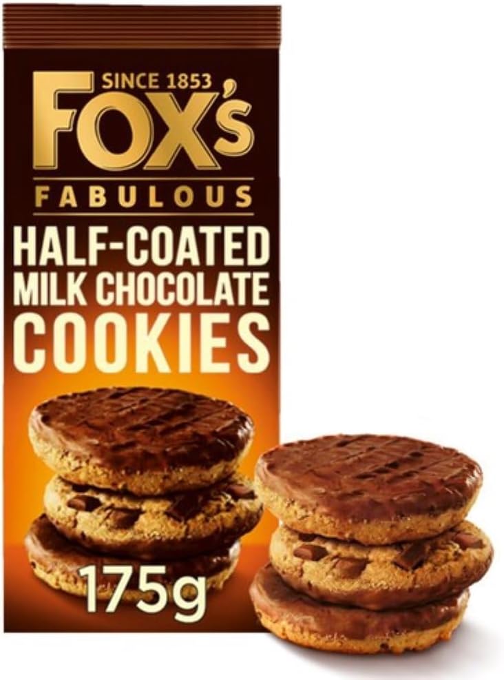 Fox's Fabulous Half Coated Milk Chocolate Cookies, 175g
