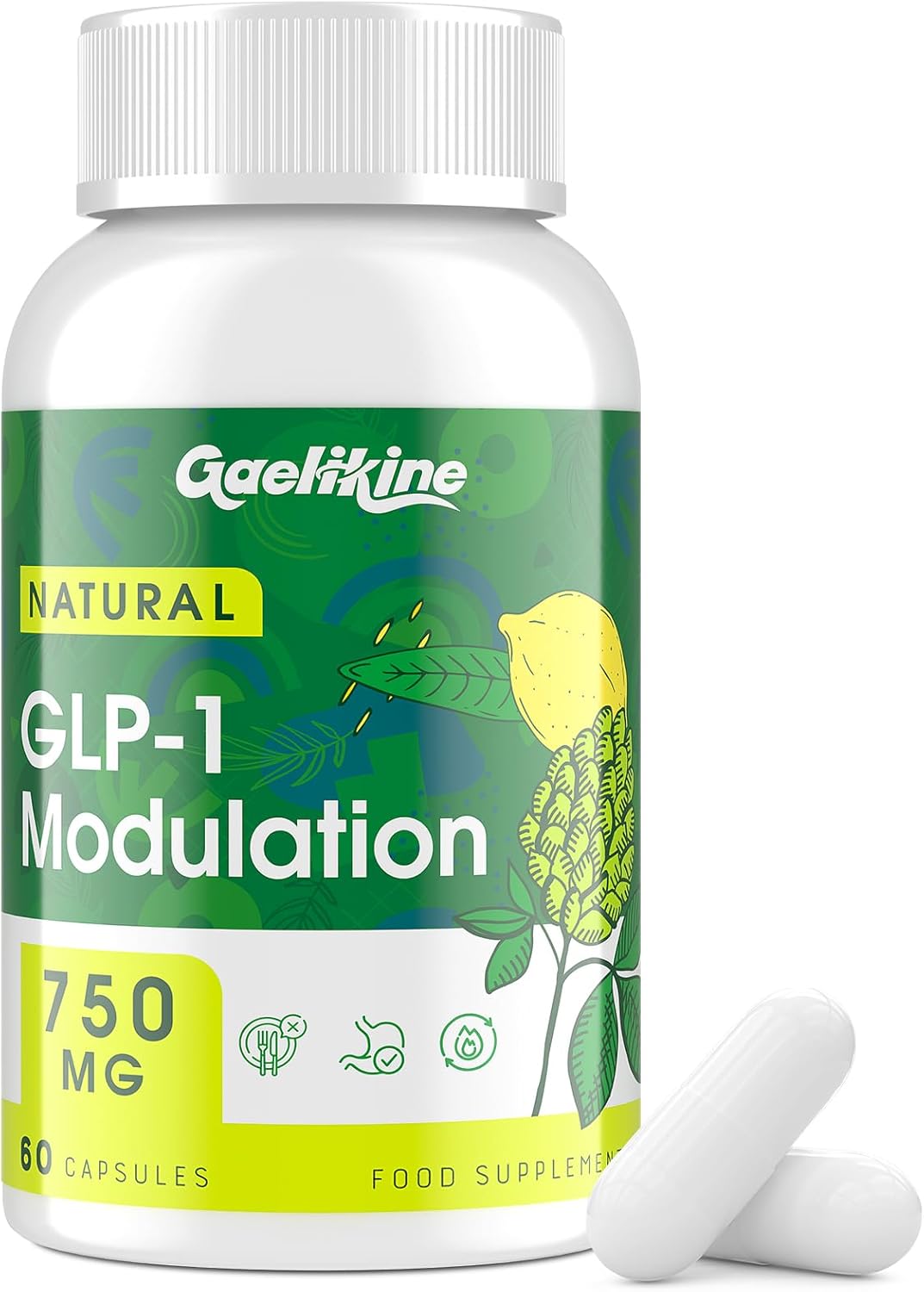 GLP-1 Modulation 750mg for Appetite Regulate & Gut Health, Natural GLP Supplement with Synbiotics, Hops Flower Extract & Eriocitrin, GLP-1 Levels Booster - 60 Capsules