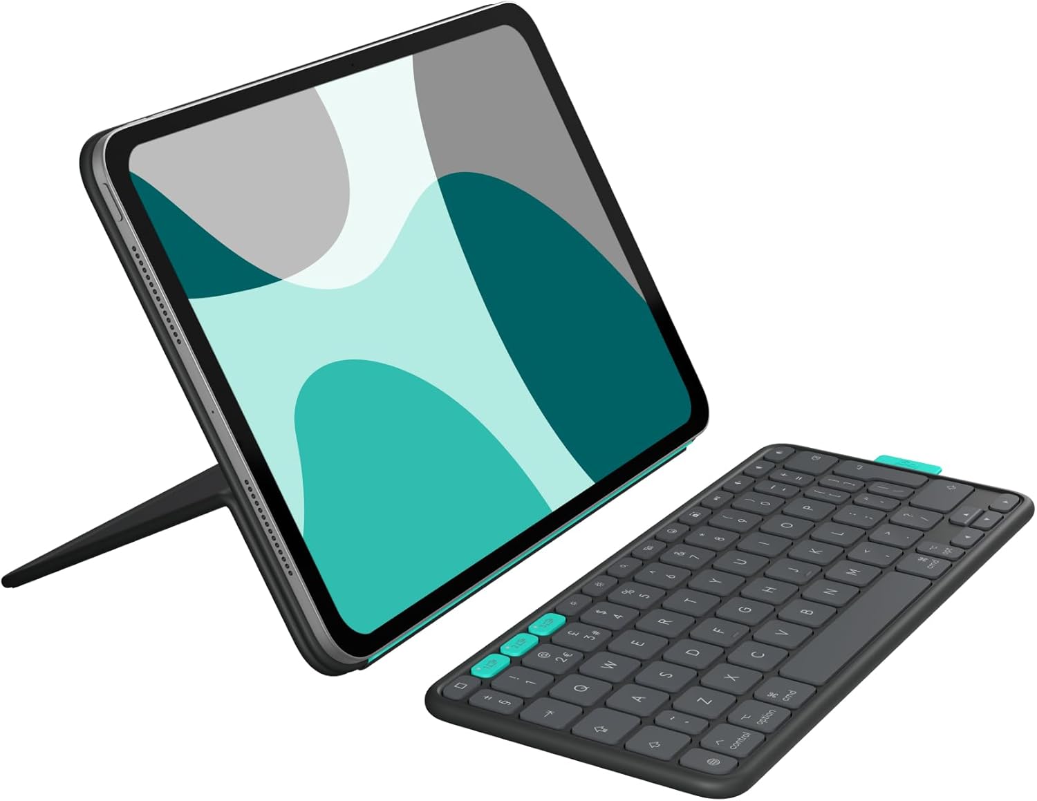 Logitech Flip Folio, Keyboard Case for iPad Pro 11-inch (M4) & iPad Air 11-inch (M2 & M3)(5th Gen - 2024) - Protective & Stowable Bluetooth Keyboard Case, Multi-Device, QWERTY UK Layout - Graphite