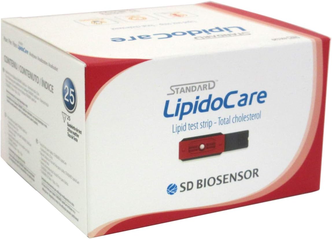 LipidoCare: 25 x Lipid Test Strips - Total Cholesterol