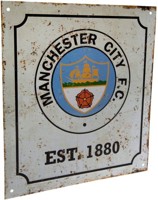 Manchester City FC Official Retro Logo Sign