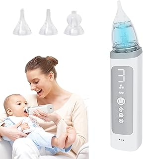 Baby Nasal Aspirator,Electric Nose Suction for Baby,Baby Nose Sucker with 3 Levels Suction,Food-Grade Tips,Soothing Light & Nursery Rhymes