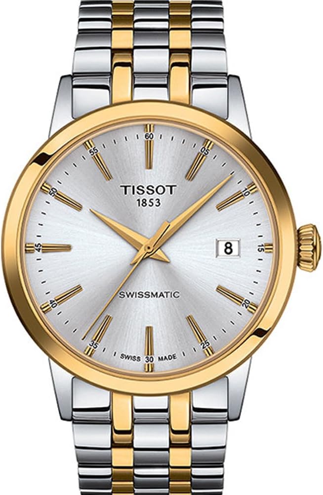 Tissot mens Classic Dream Stainless Steel Dress Watch gold T1294072203101