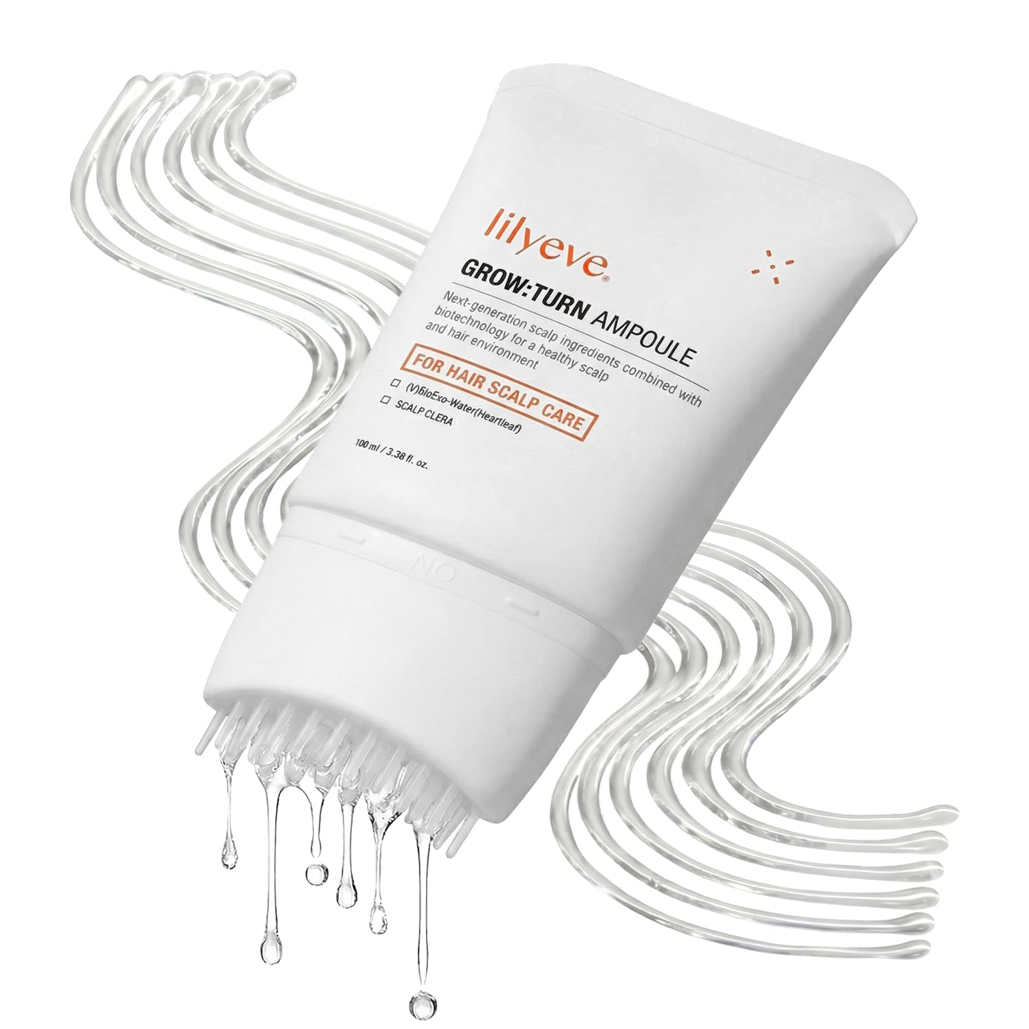 lilyeve GROWTURN Exosome Hair Growth Serum with Built-In Brush, 3.38 fl oz | Built-In Brush Serum with Biotin, Caffeine & Peptides for Thinning & Flat Hair, Non-Greasy & Fragrance-Free, Korean Hair Care