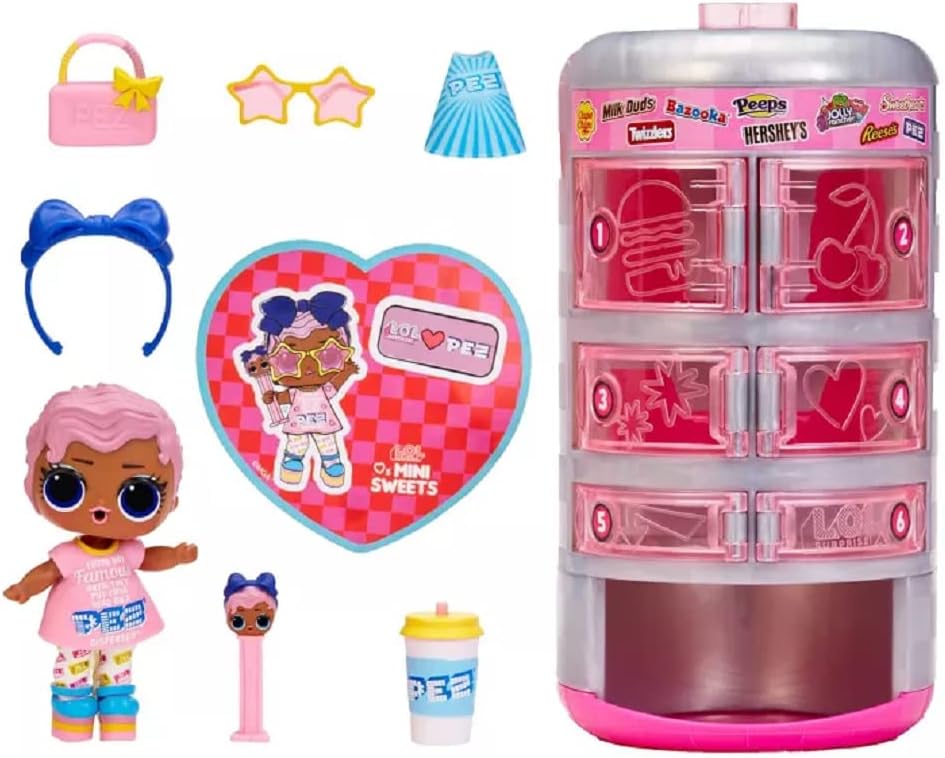 LOL Surprise Loves Mini Sweets Surprise-O-Matic Dolls - 9 Including Accessories & Candy Theme Doll in Vending Machine Packaging - For Kids & Collectors Ages 4+