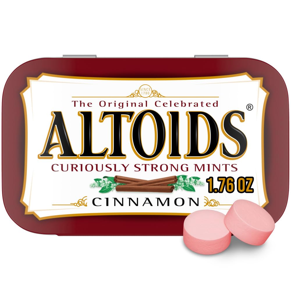 ALTOIDS Cinnamon Mints, Breath Mints, Travel Mints, Single Pack, 1.76 Ounce | Freshen up your breath on the go with ALTOIDS cinnamon mints, the perfect candy mints, travel mints, and breath fresheners