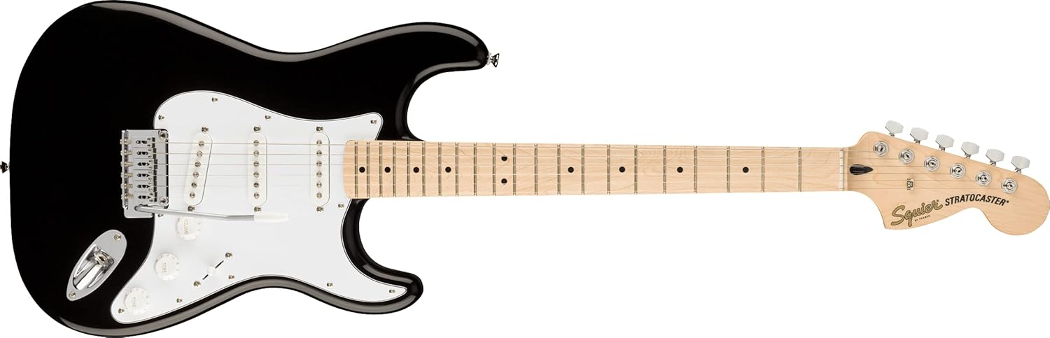 Squier Affinity Series Stratocaster Electric Guitar, with 2-Year Warranty, Black, Maple Fingerboard