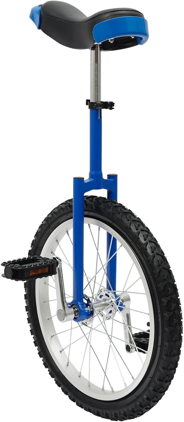 16/18/20/24 Inch Wheel Outdoor Unicycle Adjustable Height Seat Unicycle Exercise One Wheel Bicycle with Excellent Steel Frame and Curved PU Seat Fit Outdoor Sports Fitness Exercise