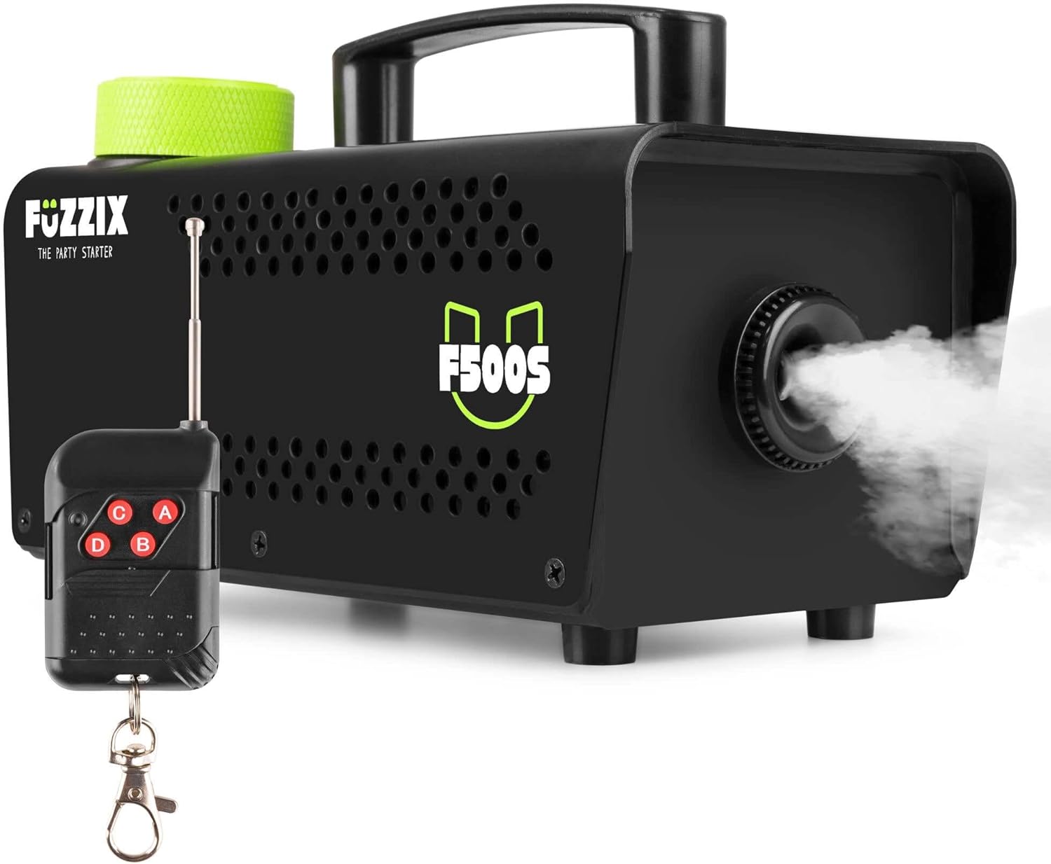 Fuzzix F500S Party Smoke Machine with Wireless Remote - Compact Fog Maker for Disco, Halloween, Events - Powerful, Easy-to-Use Atmosphere Equipment for Stunning Party Effects