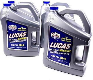 Lucas Oil 10076-PK4 15W-40 Magnum High TBN Truck Oil - 1 Gallon Jug (Pack of 4)