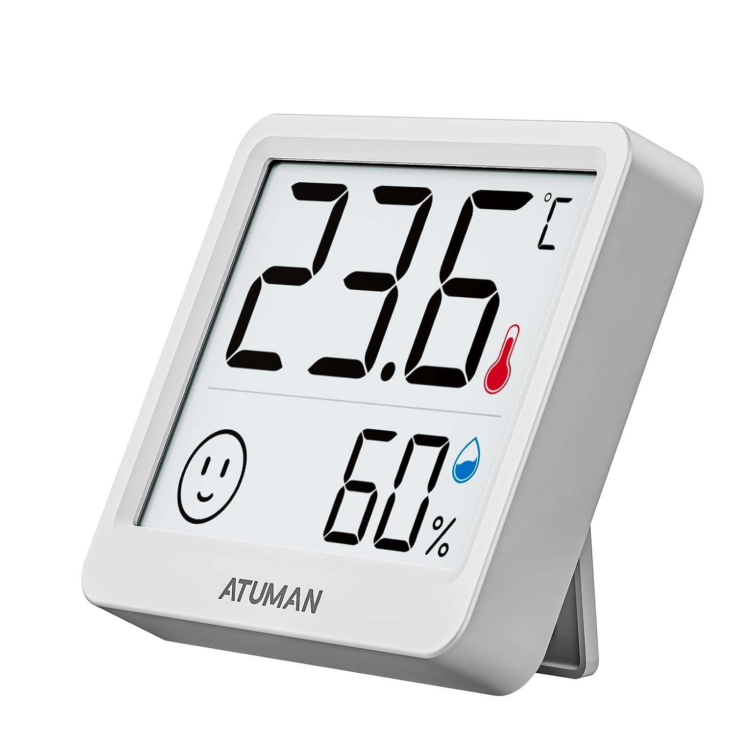 ATuMan Mini Digital Hygrometer Indoor Thermometer with Temperature and Humidity Monitor for Bedroom, Reptile Tank, Guitar Case, Greenhouse and Cellar Closet, Fahrenheit or Degree Celsius