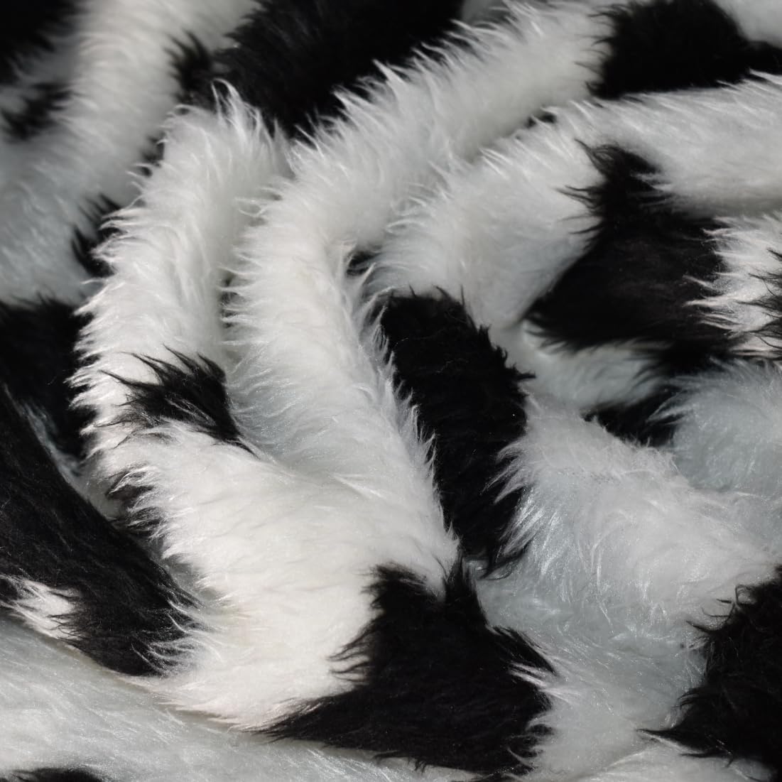 Animal Fun Faux Fur Fabric Material - Black Cow, 1Mtr - 150cmx100cm