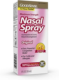 GoodSense Maximum Strength Nasal Spray, Fast Powerful Congestion Relief For Colds and Allergies, 1 Fluid Ounce