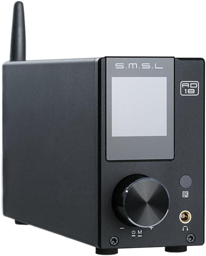 S.M.S.L AD18 Audio HiFi Stereo Amplifier with Bluetooth 4.2 Supports Apt-X,USB DSP Full Digital Power Amplifier 2.1 Small 80Wx2 Class D Amplifier with Subwoofer Output