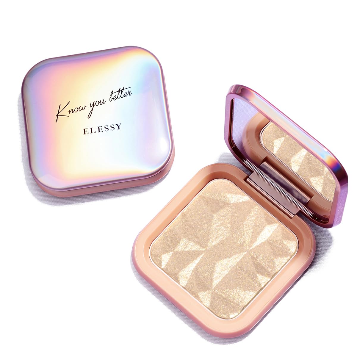 ELESSY Highlighter Makeup Palette Shimmer Highlighter Powder-TWILIGHT GLOW | Long Lasting Face illuminator Palette High Glossy Smooth Baked Highlighter Powder Natural Glow Finish Suit All Skin Tones