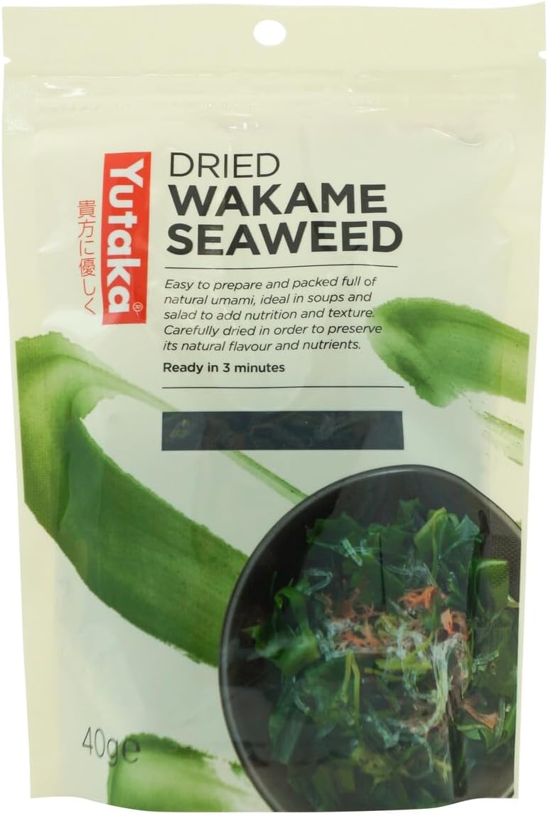 Yutaka Dried Wakame Seaweed Flakes 40g (Pack of 6) | Natural Sea Vegetable | Rich in Umami, Iodine & Minerals | Perfect for Miso Soup, Salads, Ramen & Sushi