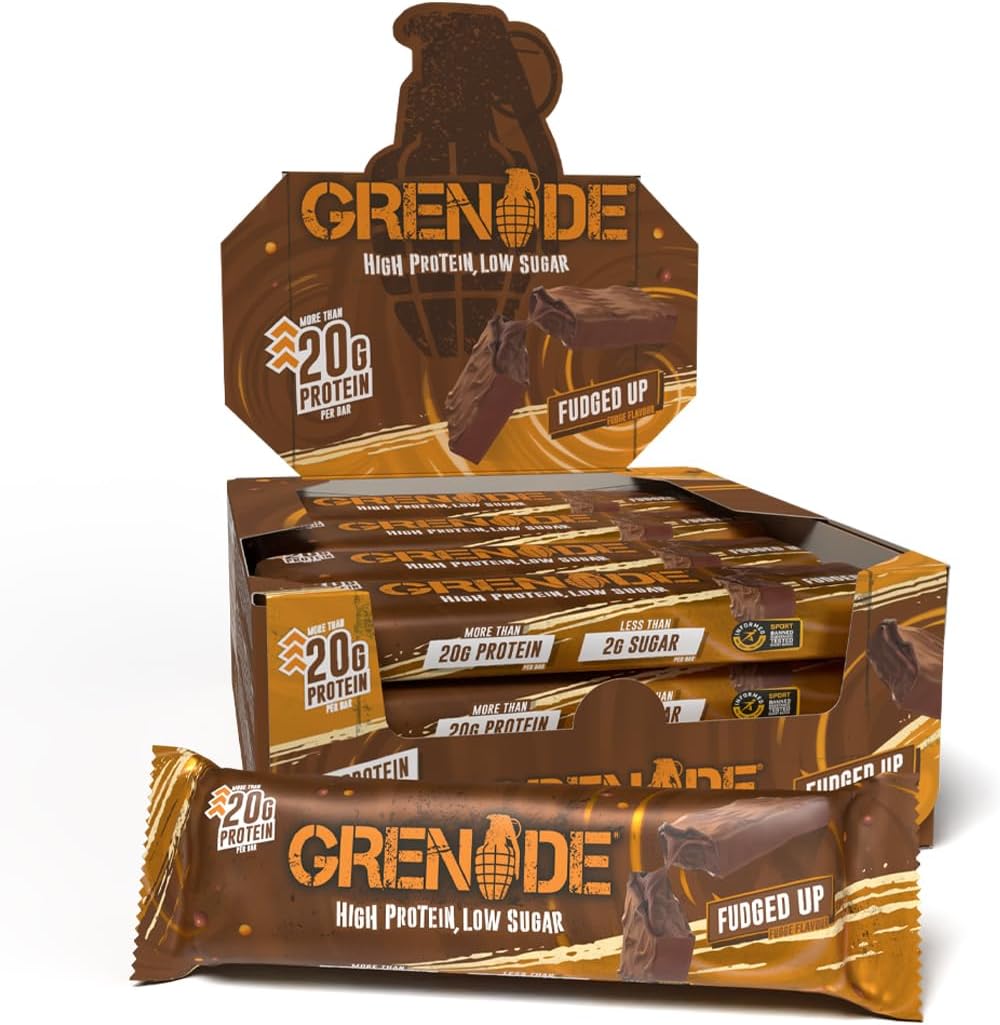 Grenade High Protein, Low Sugar Bar - Fudged Up, 12 x 60 g (Packaging May Vary)