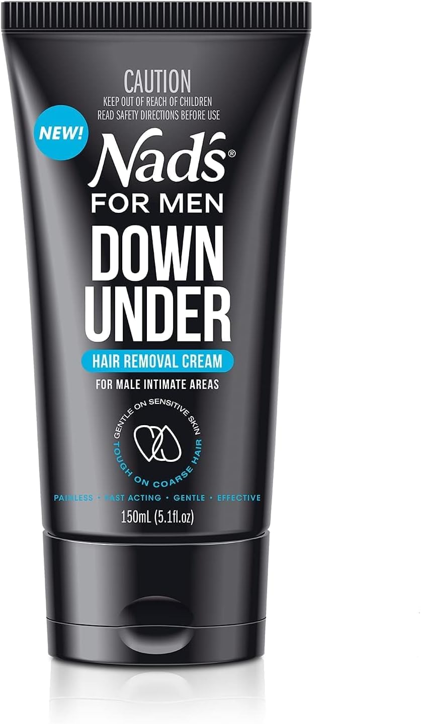 Nad's For Men Down Under Hair Removal Cream, Hair Removal Cream for Male Intimate Areas and Genitals, ‎All Skin Types 150 ml