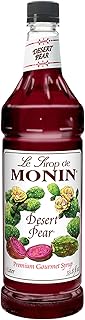 Monin - Desert Pear Syrup, Bold Flavor of Prickly Pear Cactus, Natural Flavors, Great for Iced Teas, Lemonades, Cocktails, Mocktails, and Sodas, Non-GMO, Gluten-Free (1 Liter)