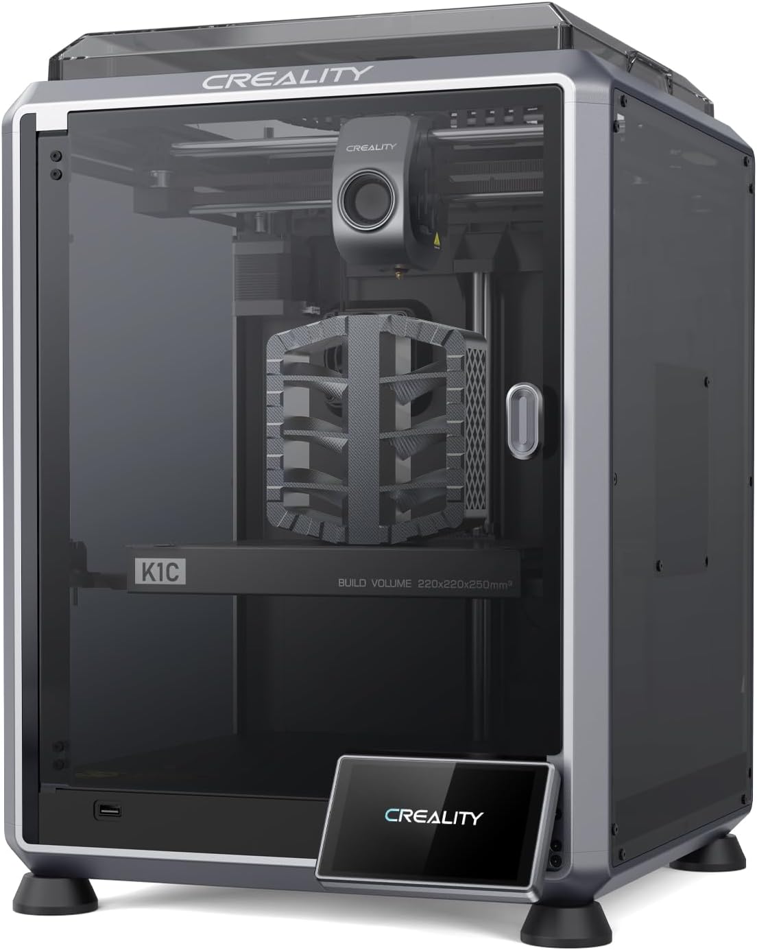 Creality K1C 3D Printer Up to 600mm/s Fast Speed, Reliable Carbon Fiber Printing, Anti-Vibration Design, Auto Calibration for Leveling, Pre-Assembled & Smart OS 3D High Speed Printer