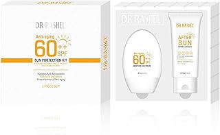 Dr Rashel Sunscreen SPF 60++, Travel Size Sunscreen Sun Protection Kit - Anti Aging Moisture Sun Cream, After Sun Smoothing & Cooling Gel, Face & Body Sunscreen Lotion, Beach Essentials for Women