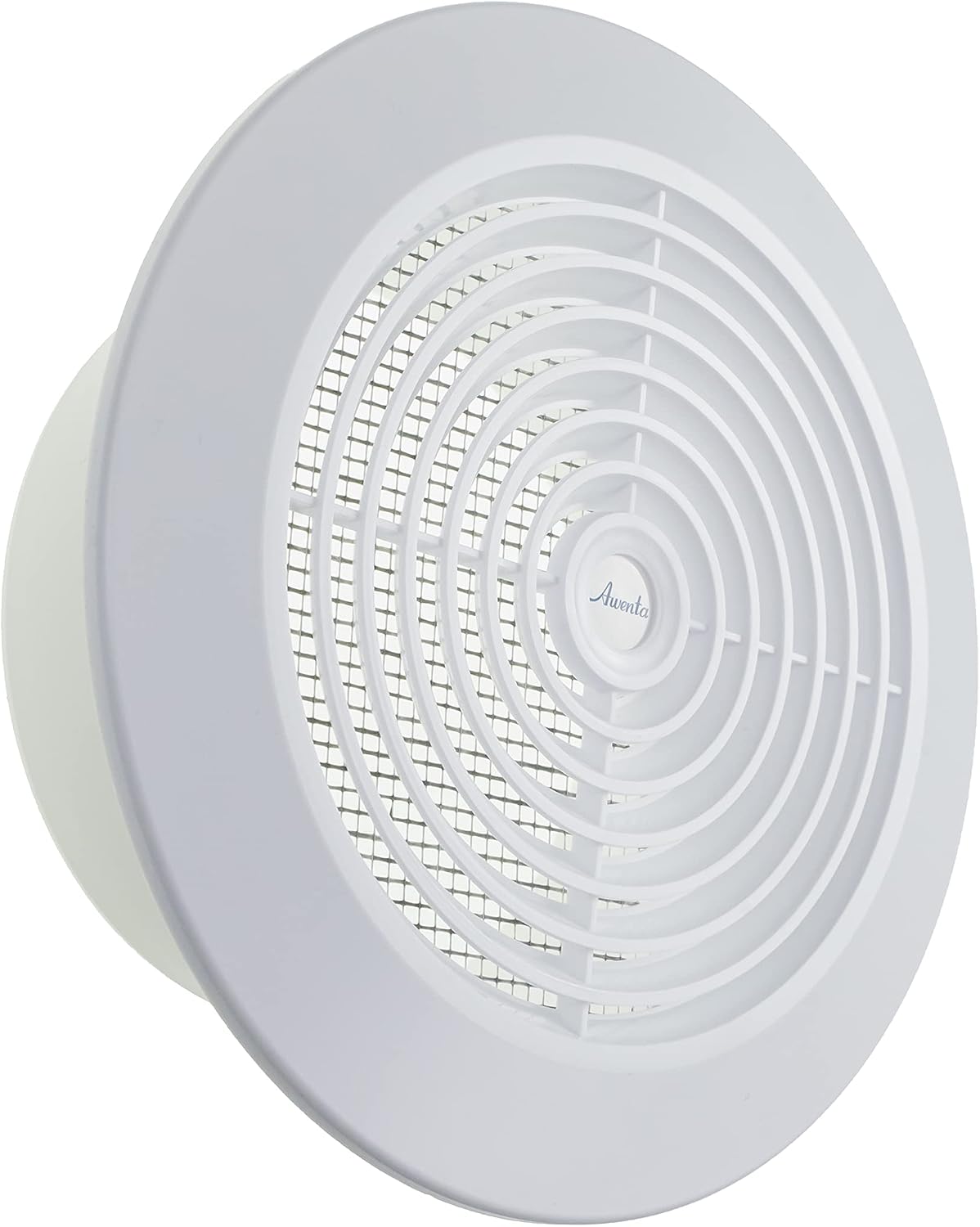 Vent Systems 100 mm / 3.94'' Inch - White - Plastic - Dismantable Ceiling Grille - Round Air Vent Louver - Grill Cover - Nylon Screen - HVAC Vents for Bathroom, Home Office, Kitchen