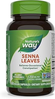 Nature's Way Senna Leaves, Relieves Occasional Constipation*, 1,350 mg per 3-Capsule Serving, Non-GMO Project Verified, 100 Capsules (Packaging May Vary)
