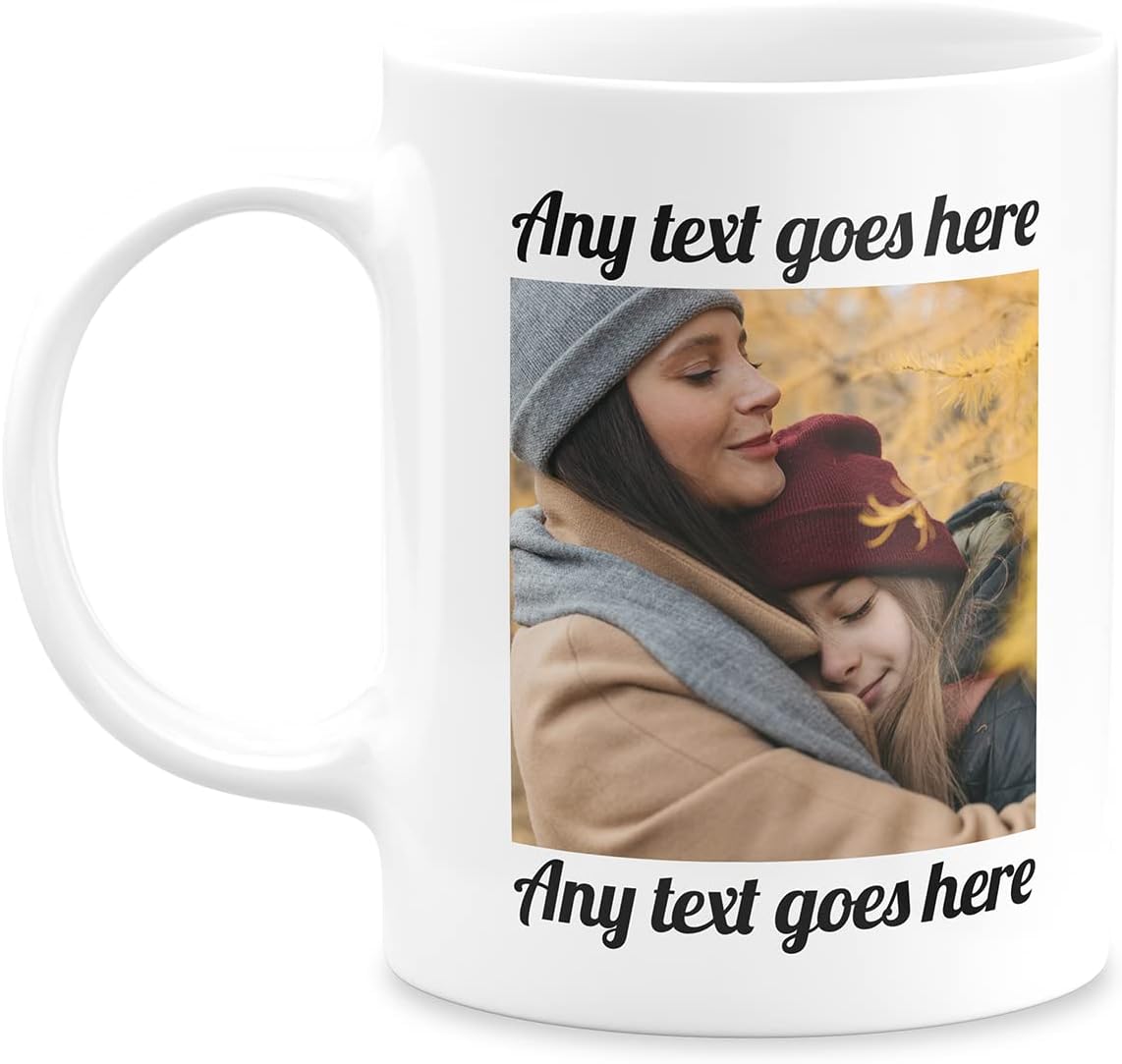 Hippowarehouse Personalised Mug Text Photo Printed Collage Design Logo Gift Cup 11oz Mothers Fathers Day Coffee Best Friend for her for Him Girlfriend Boyfriend Custom Company Business Funny