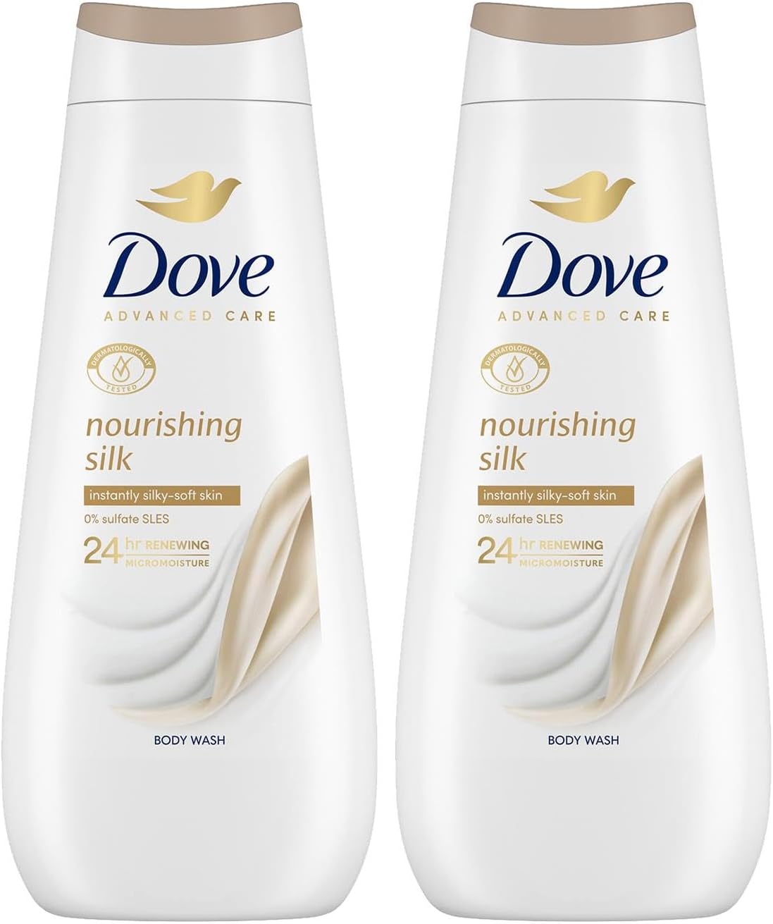 Dove Advanced Care Sulphate Free Body Wash for Women Made with Skin-Natural Nourishers and Micromoisture Provides 24 Hours Renewing Lotion-Soft Softer Skin, 400ml Pack of 2