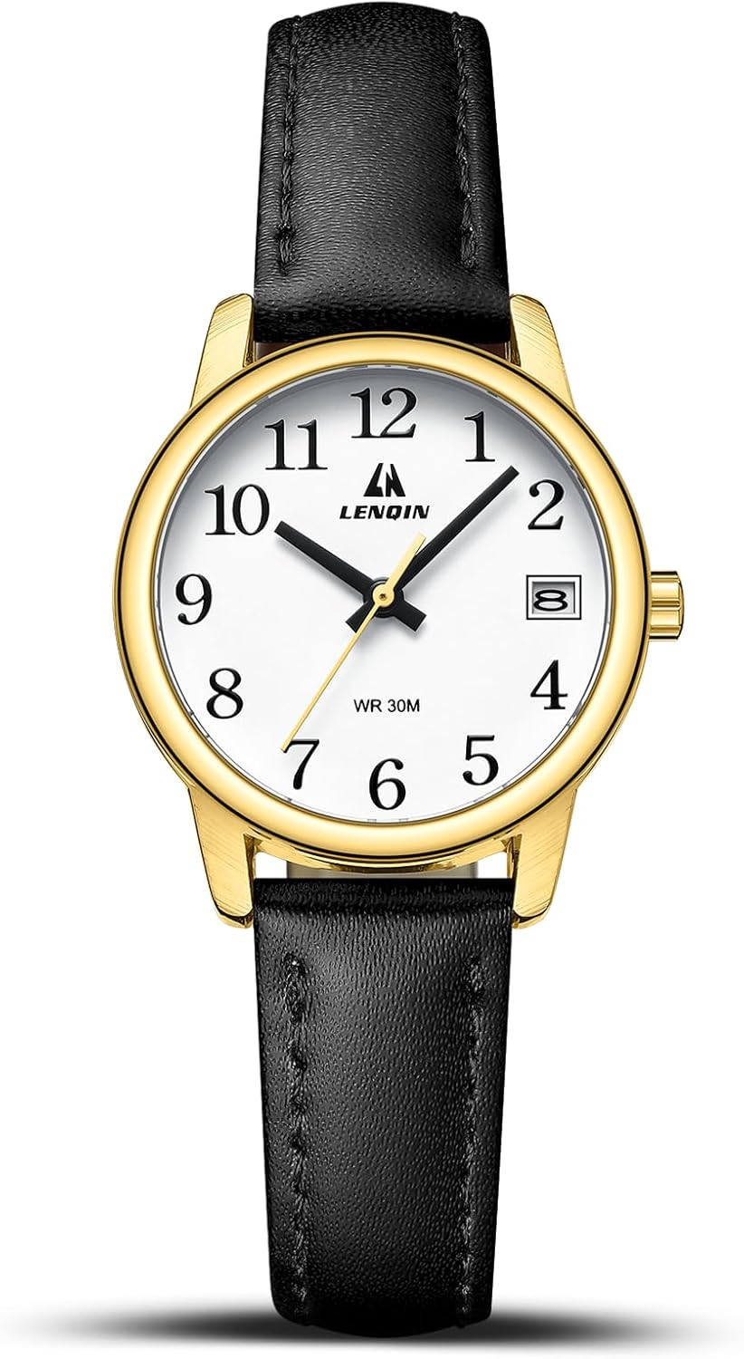 LN LENQIN Ladies Watches Analog Quartz Watches for Women Waterproof Womens Watches Women's Wrist Watches with Leather Strap
