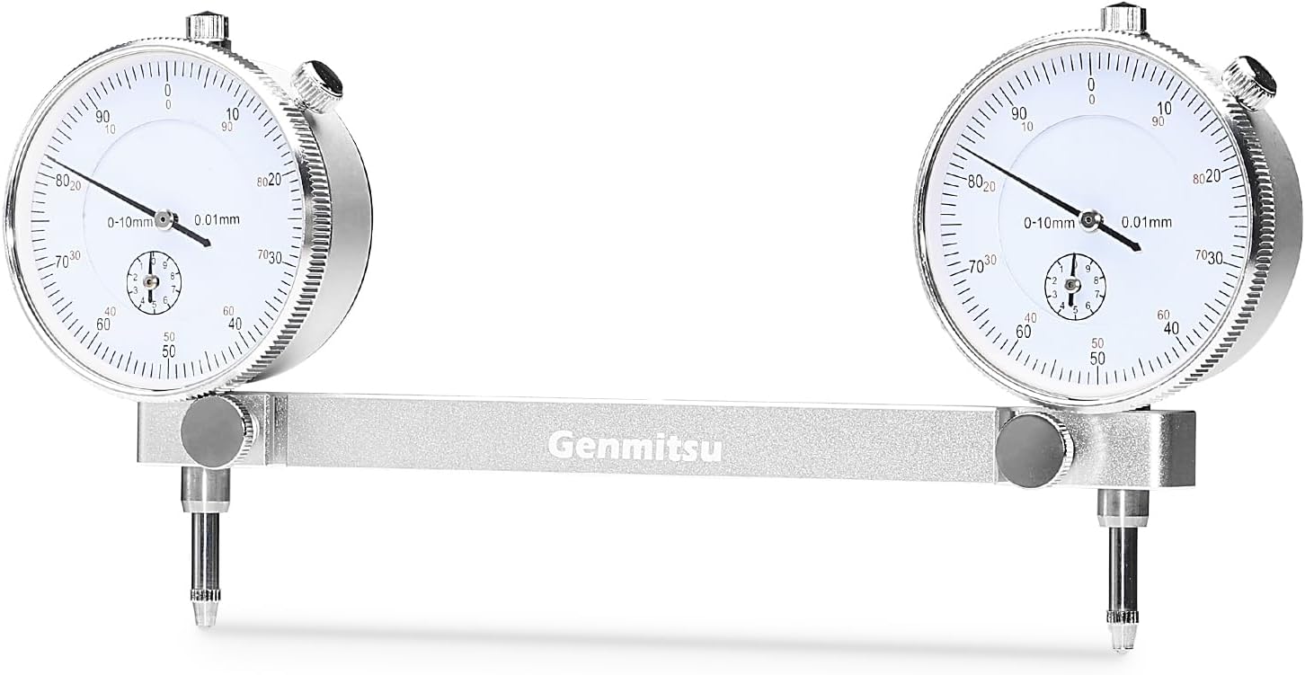 Genmitsu CNC Milling Machine Tramming Tool, Pro Calibration System with 1/2", 1/4", 1/8" Shank and 0.001" Precision Indicators, Ideal for Squaring, Leveling, and Machine Calibration