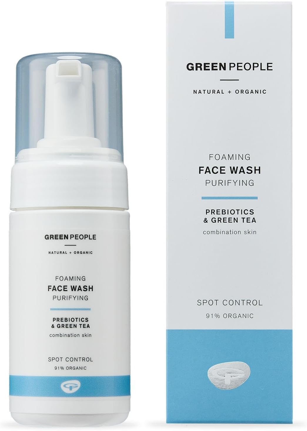 Green People Foaming Face Wash - Anti-Blemish - for Combination & Oily Skin - SLS & Alcohol Free - Cruelty Free & Vegan, 100ml