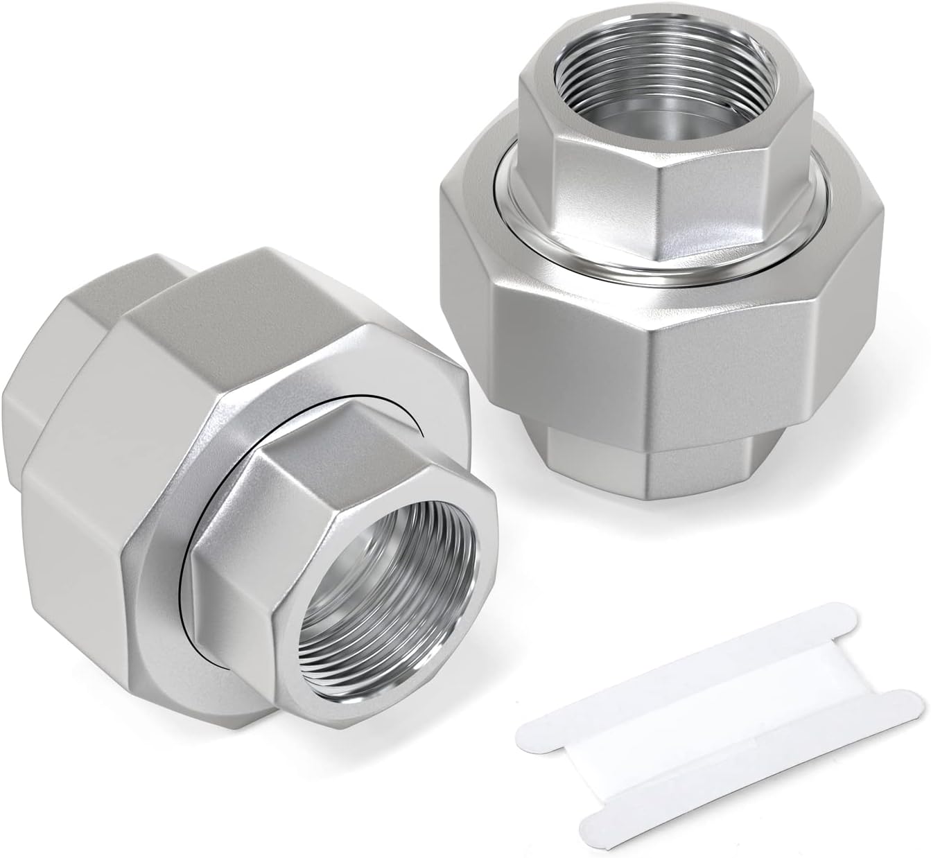 TAISHER 2PCS 304 Stainless Steel Union,1/2" NPT Female Cast Pipe Fitting
