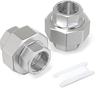 TAISHER 2PCS 304 Stainless Steel Union，1/2" NPT Female Cast Pipe Fitting