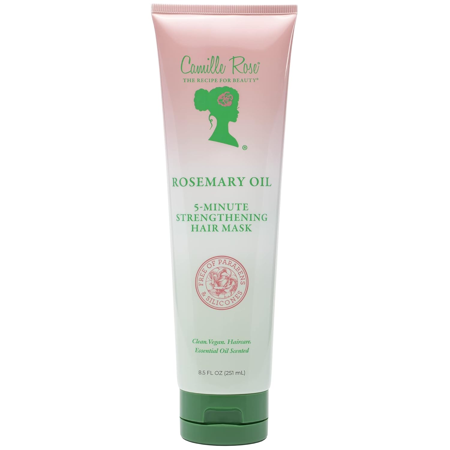 Camille Rose Hair Mask, Rosemary Oil – 5-Minute Strengthening Deep Conditioner for Refreshing Dry, Damaged Hair, Frizz Control, 8.5 Oz