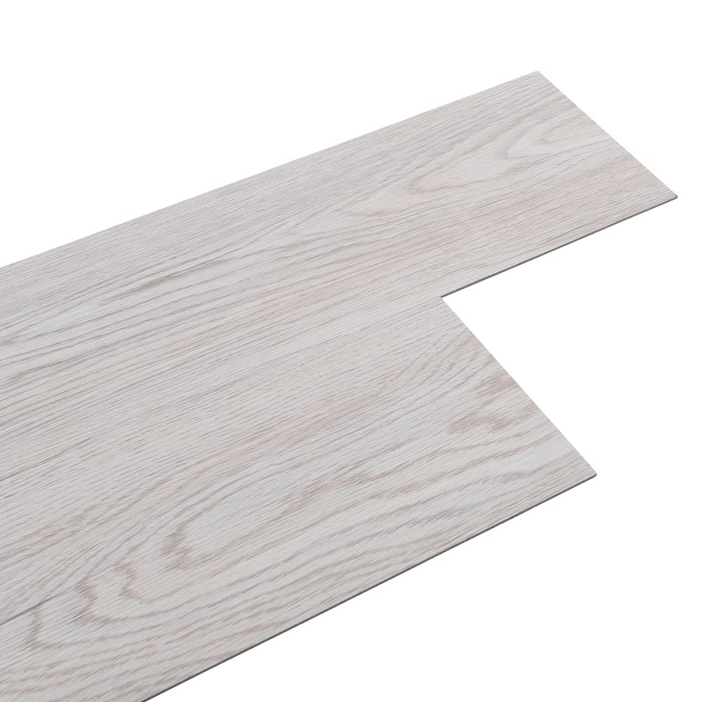 INMOZATA 5m²/36Pcs Vinyl Flooring Lino Flooring Self-Adhesive Vinyl Flooring Planks 2mm Peel & Stick Floor Tiles Waterproof Floor Wall Stickers for Kitchen Bathroom Home Floor Tile (White Grey)