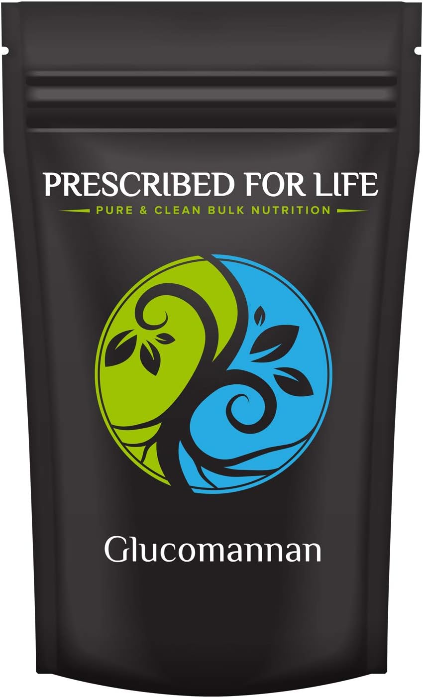 Prescribed For Life Glucomannan Powder | Dietary Fiber Supplement Made from Konjac Root | Vegan & Non GMO | 80% Glucomannan (Amorphophallus konjac) (1 kg / 2.2 lb)