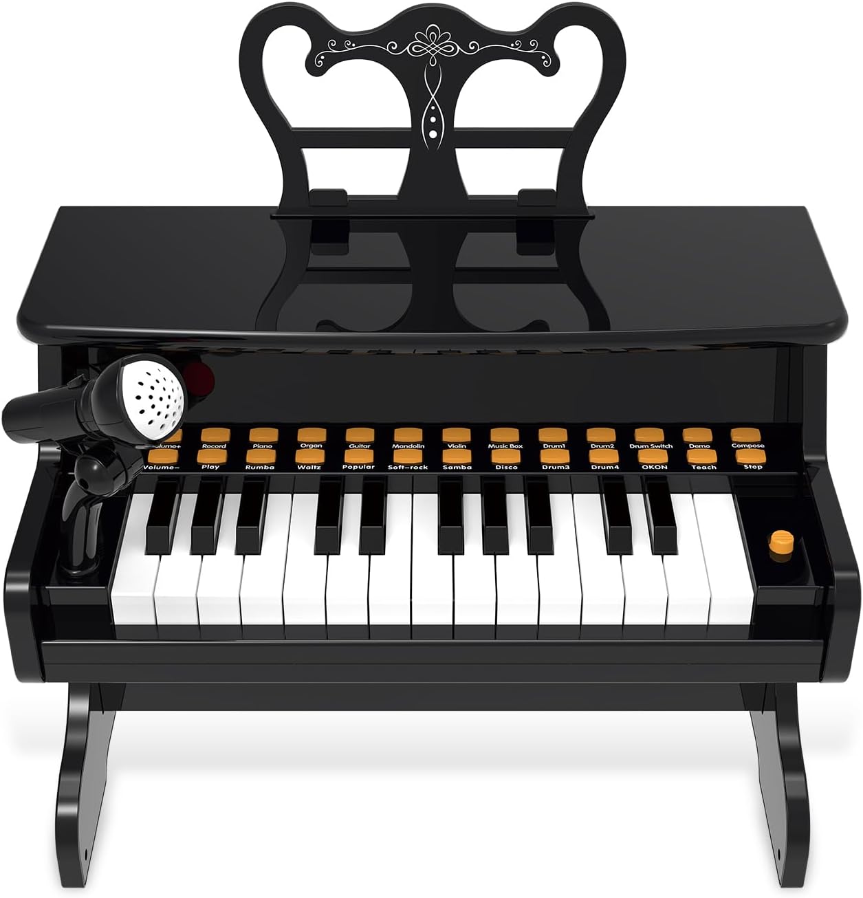 Upgraded Classical Piano for Kids - Black Professional Musical Keyboard Piano Instrument Toys for 3 5 7 9 Years Old Beginners Educational Instruments Birthday Gift