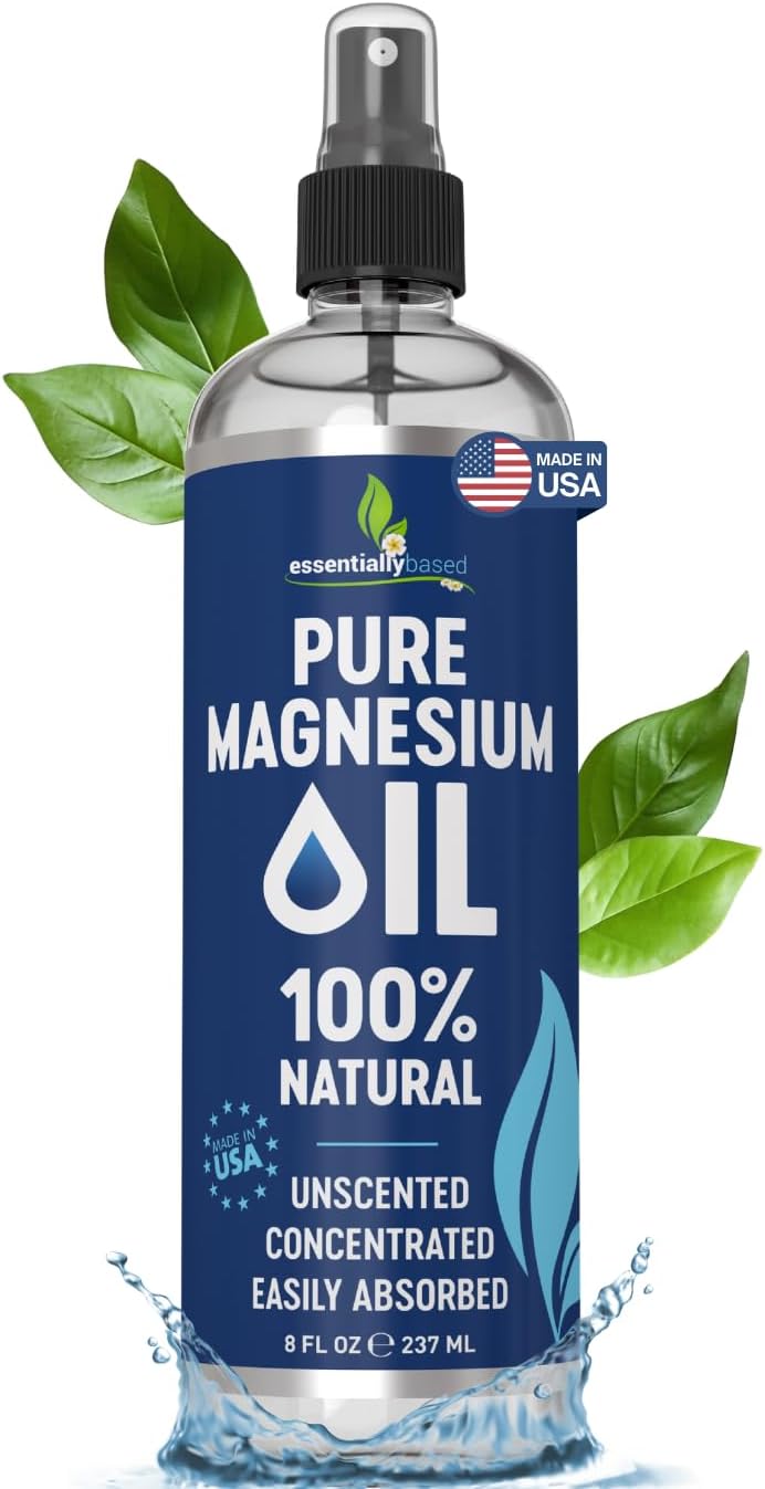 Pure Magnesium Oil Spray for Sleep, Feet & Leg Cramps - USP Grade - 8oz