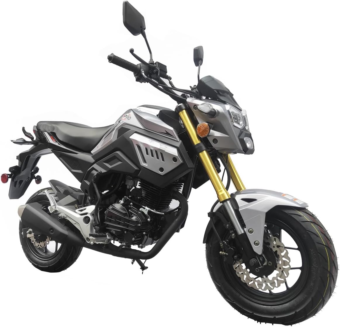 X-PRO Vader 150 Street Motorcycle with 5-Speed Manual Transmission, Electric/Kick Start! 12" Wheels! (Grey)