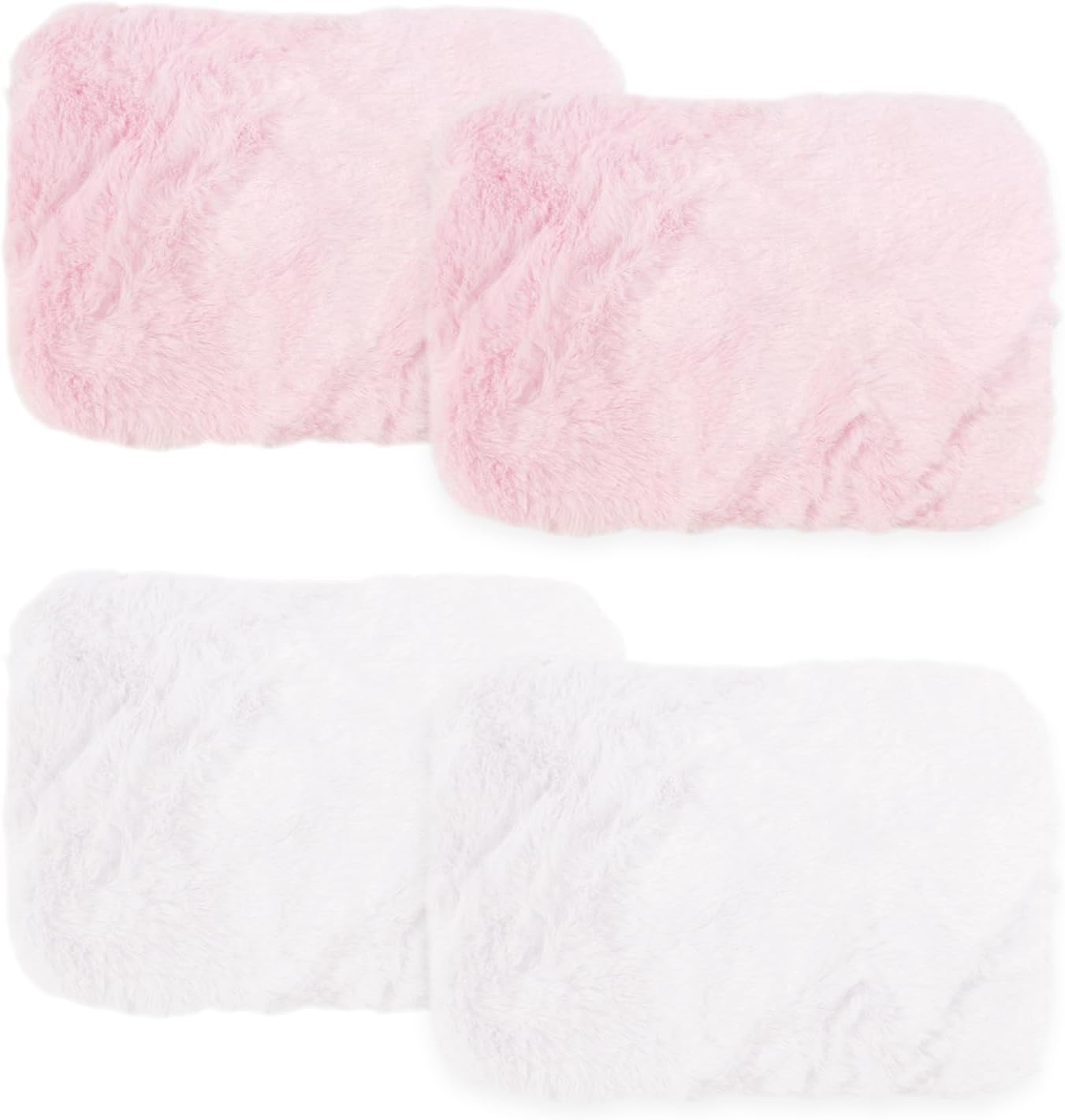 CYNOSURETECH 4 Pieces Dollhouse Rug, 1:12 Dollhouse Rug, Oval Plush Rug, Mini Floor Decoration, Dollhouse Accessories, Girls Toy Accessories