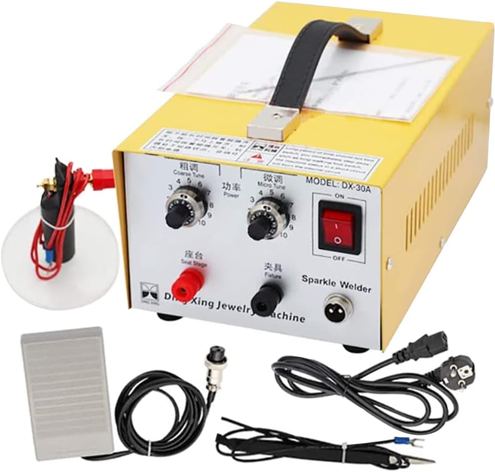 2 in 1 Pulse Sparkle Spot Welder, 200W Gold Silver Platinum Jewelry Welding Machine for Precious Metal & High-grade Steel