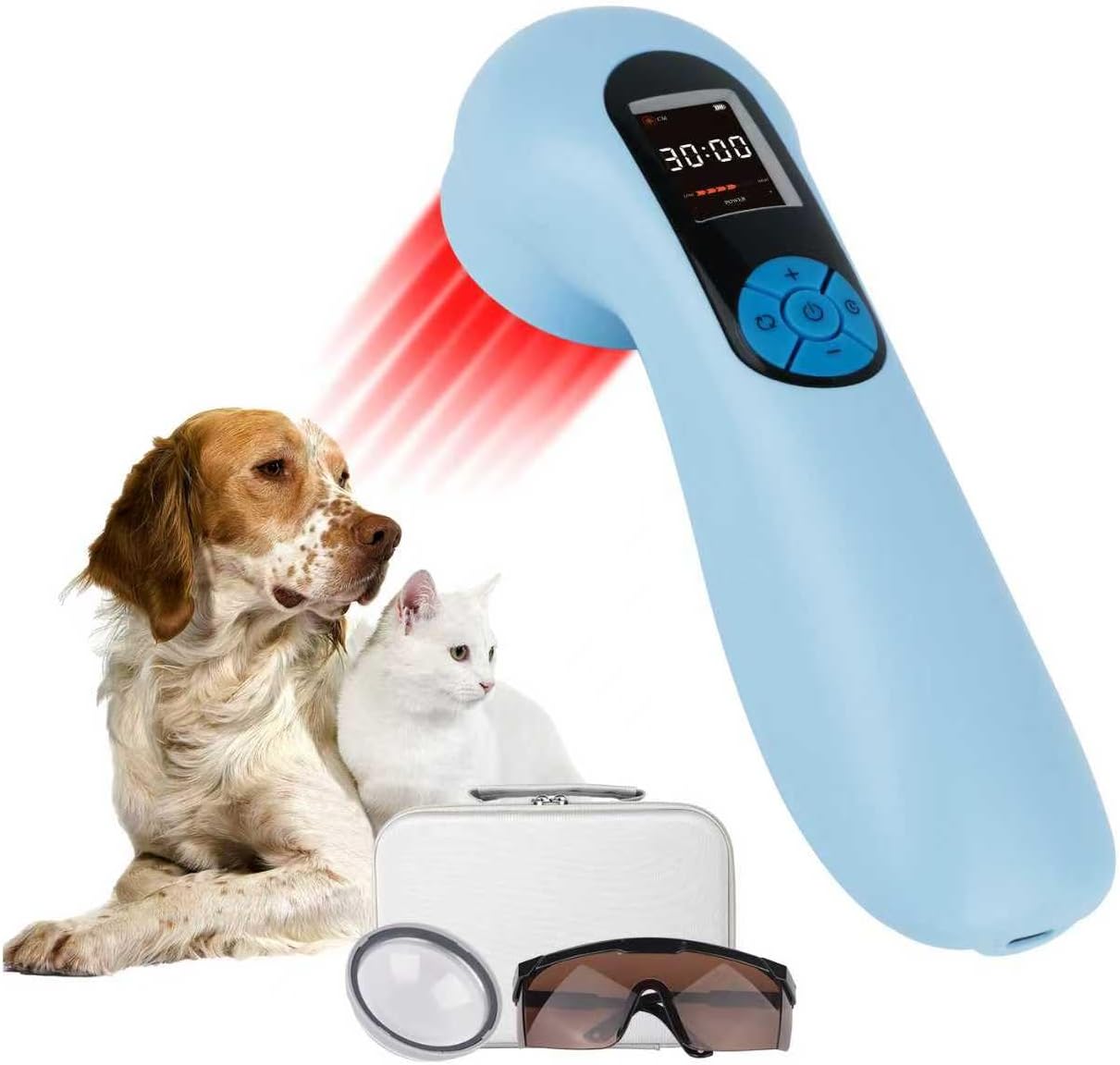 Handheld Red Light Therapy Device for Pain Relief Cold Laser Therapy for Dogs & Humans, Portable Laser Pain Relief Device for Joints, Muscles with 5 * 808nm & 10 * 650nm and Powerful 5000mAh Battery