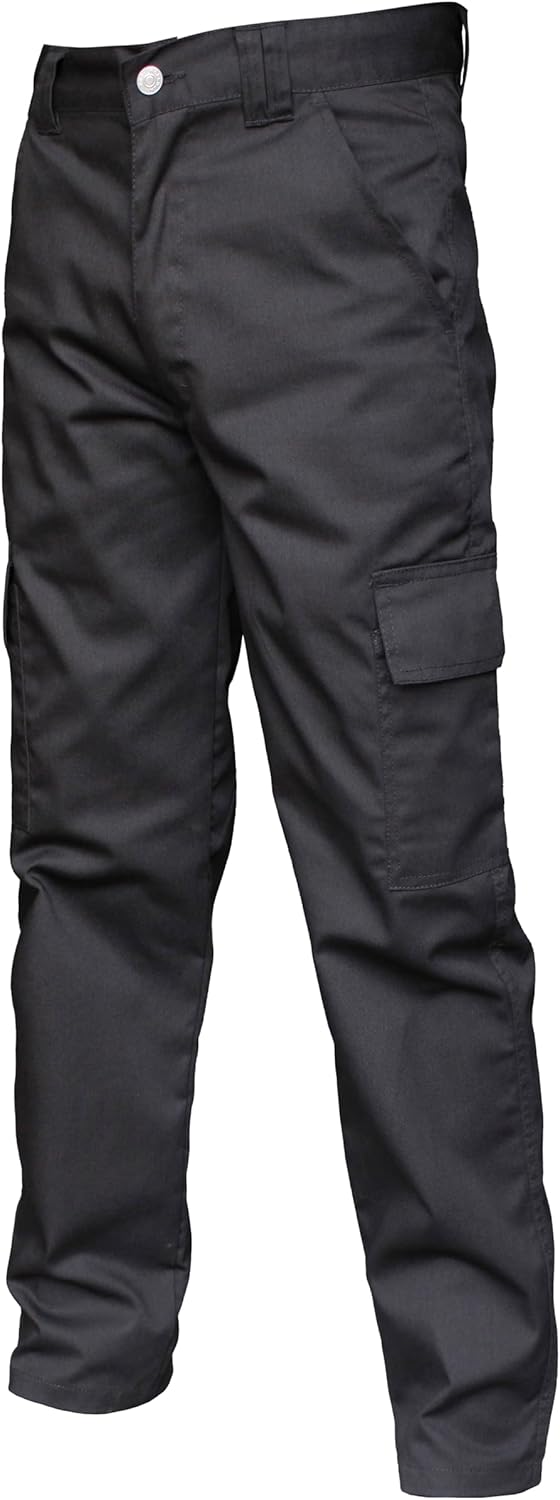 FNT Workwear Men's Multi Pockets Cargo Combat Work Trousers Work Pants with Zip & Button