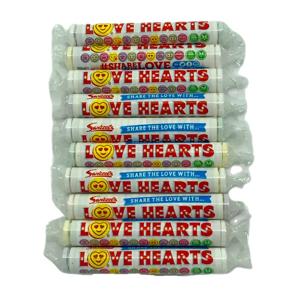 Swizzels Matlow Giant Love Heart Rolls X10 Rolls
